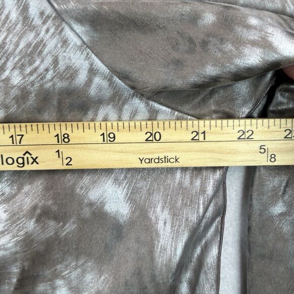 Via Spiga Coat Womens Sz L Silver Cheetah Leopard Animal Print Raincoat Trench - Picture 11 of 16